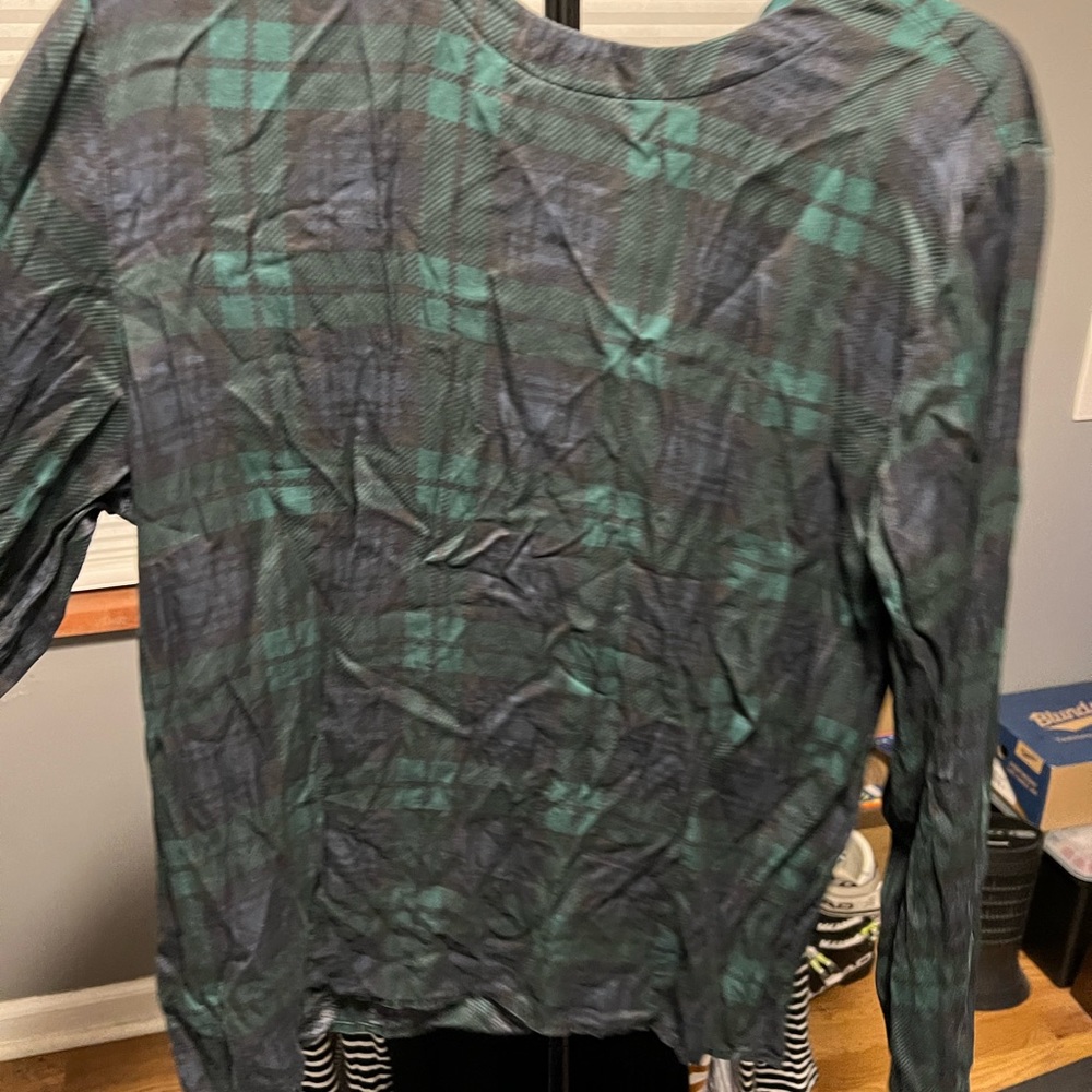 Jones New York Silk plaid blouse - size 12 fits like a small